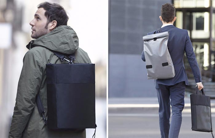 Two Images Of Guys Wearing The OWLBAG
