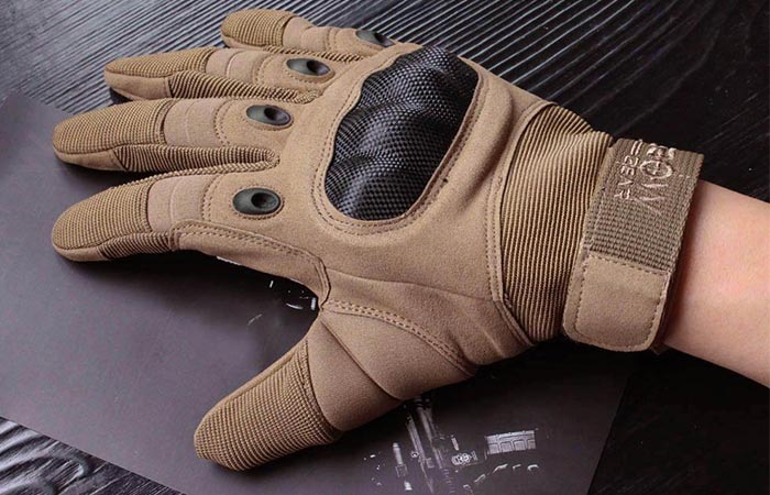 Reebow Gear Military Hard Knuckle glove on someones hand