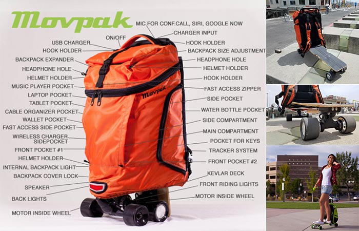 The Movpak with all of its features and being used outside.