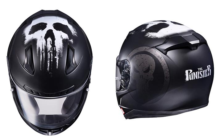 Front and Back views of the HJC CL-17 Punisher helmet