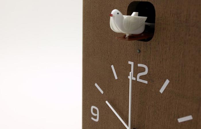 Lemnos Cucu clock with the cuckoo out