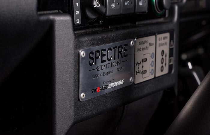 Land Rover Defender 90 Spectre Edition name plate