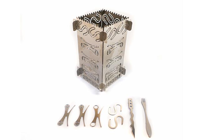 Punch-out tools of the Readyman Survival Stove