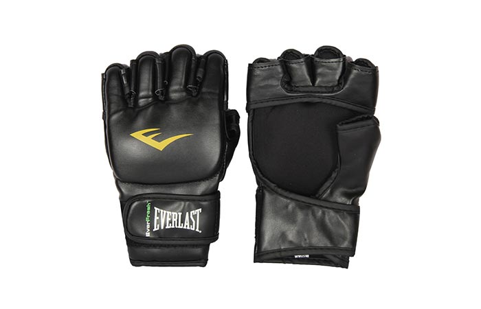 Everlast Mixed Martial Arts Grappling Gloves front and back view