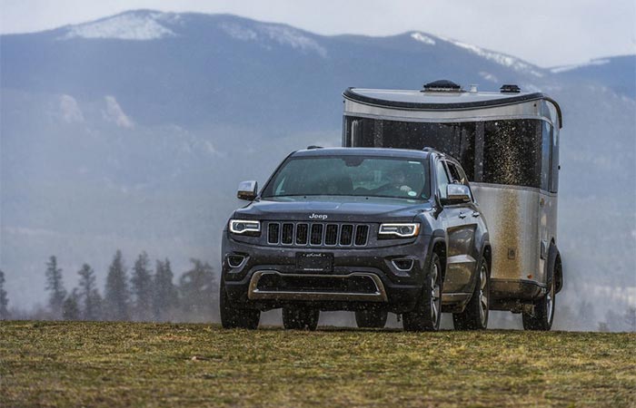 Jeep Towing Airstream Basecamp