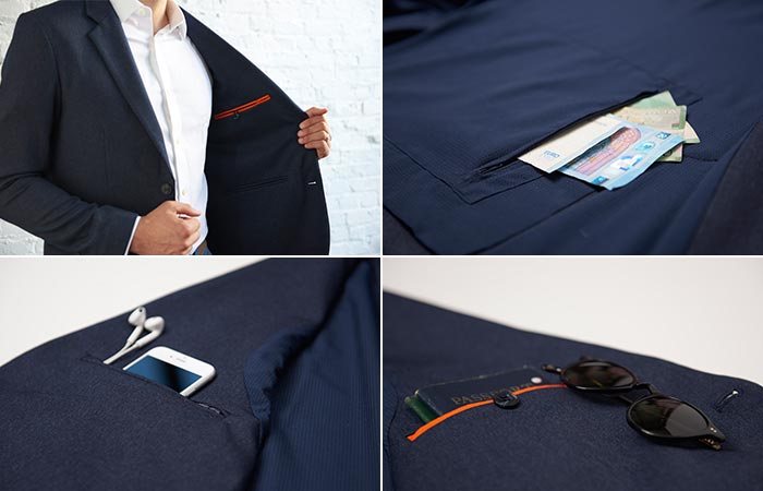 Different pockets of The Blazer by Bluffworks 