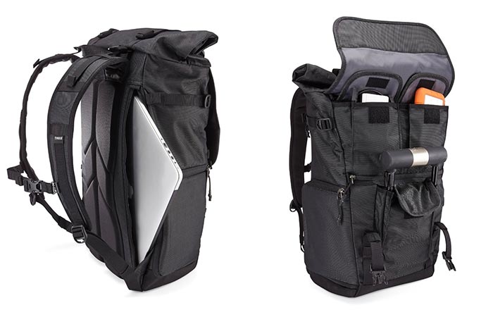 Compartments Inside Thule Covert DSLR Rolltop Backpack
