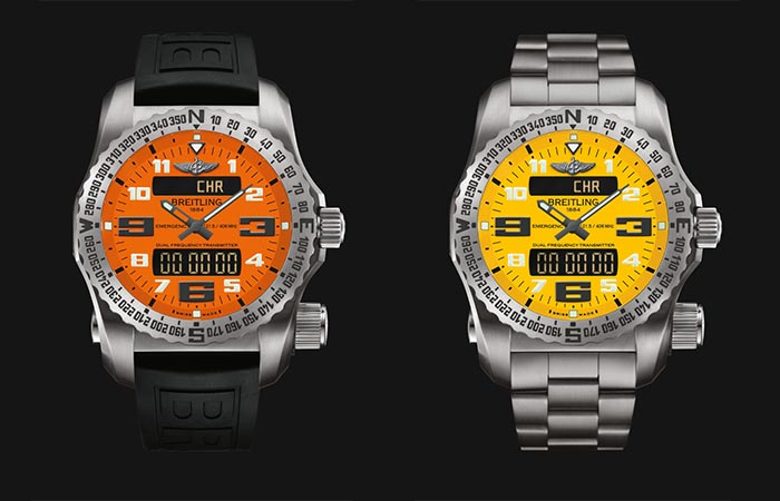 Two different versions of the Breitling Emergency Watch Collection