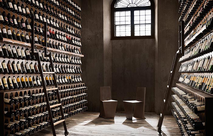 Living Edge Wine Library On Two Walls