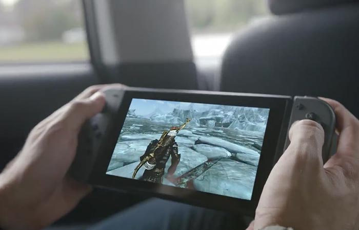 Man playing a game on the Nintendo Switch 
