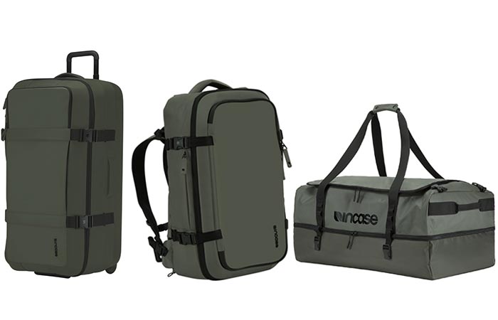 three different duffel bags from Incase