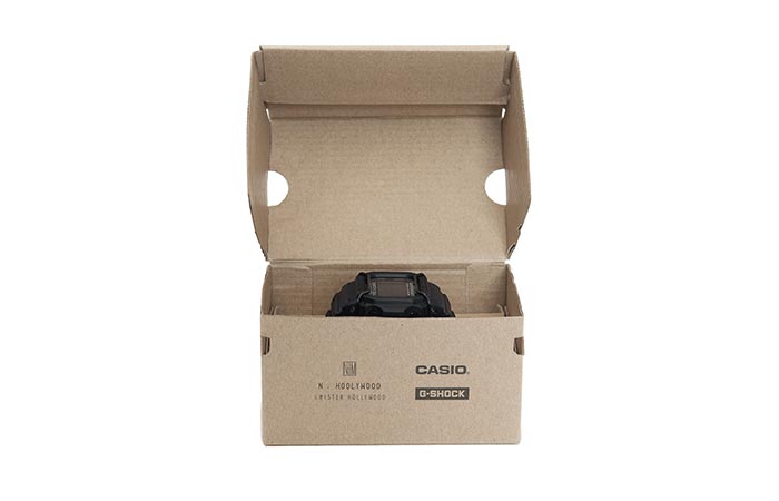 a black watch in a cardboard box