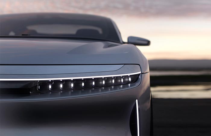Lucid Motors Air front view of the light