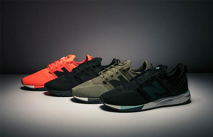 four colors of new balance 247 sport shoes