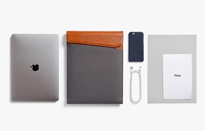 a macbook, Bellroy Laptop Sleeve, documents and smaller items