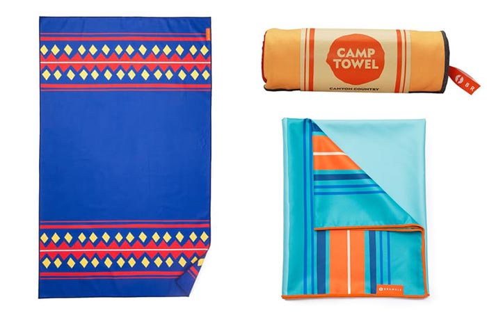 three images of Bramble Outdoor Camp Towels