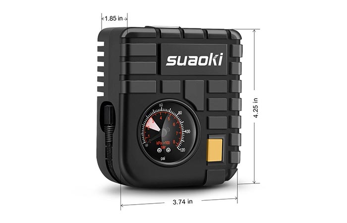 Dimensions of the Suaoki 12V Portable Mini Air Compressor