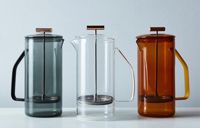 three glass Yield French Presses