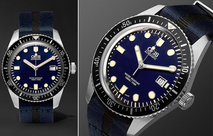 Two different views of the Oris Divers Sixty-Five