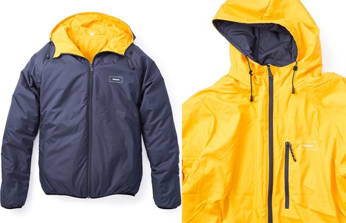 Unreversed, and reversed, modes of the Finisterre Aeris Reversable Jacket