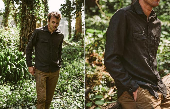 two images of Taylor Stitch Utility Shirt