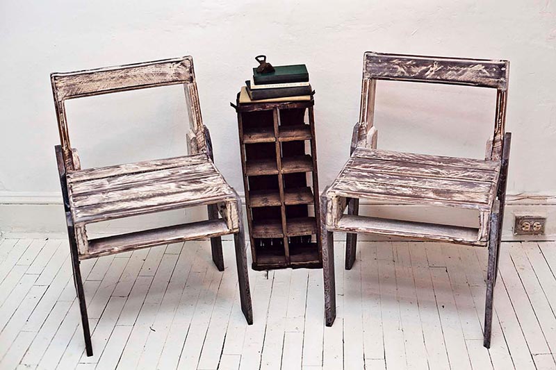 2 pallet chairs side by side