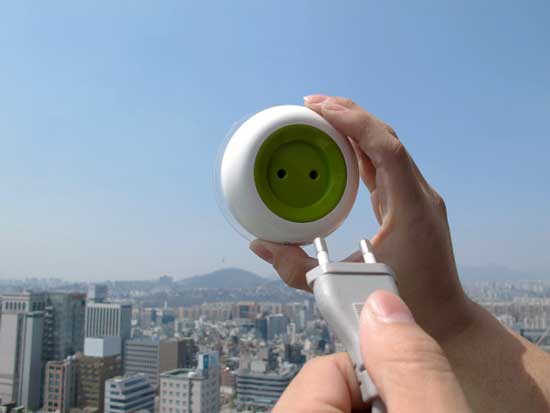 Solar Energy Powered Socket by Kyuho Song & Boa Oh mounted on window