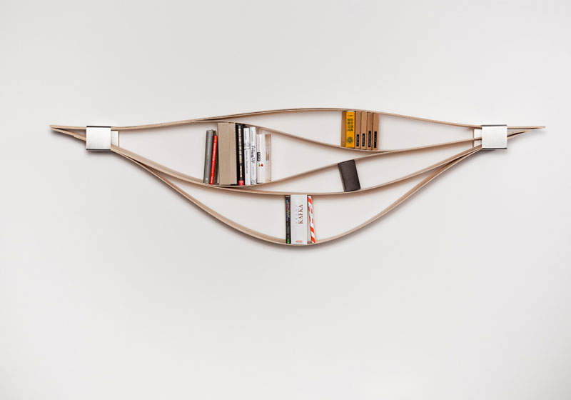 Chuck bookshelf with books within each layer