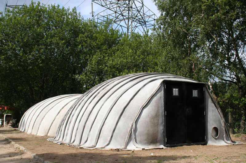 Exterior of the Concrete Canvas Shelter