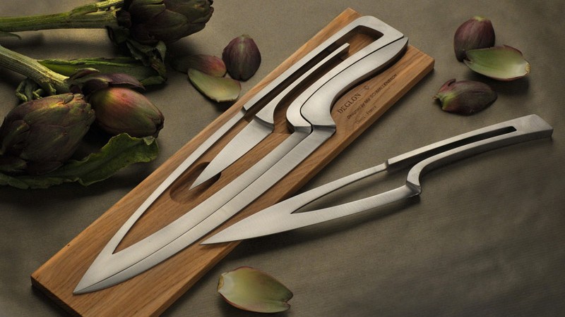 Deglon Meeting Knife Set with wooden board