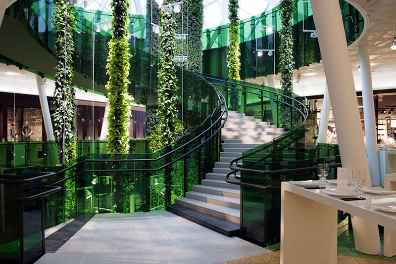 hanging plants at Emporia shopping center in Malmo, Sweden