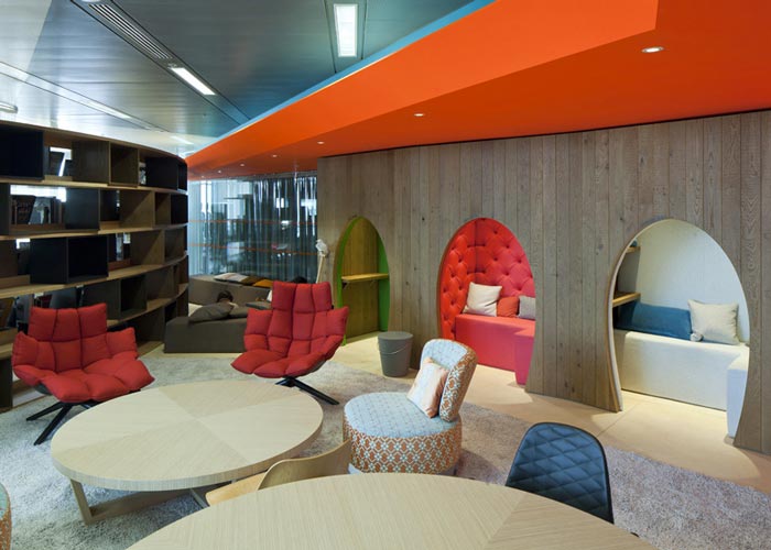 lounge area at Google's London Offices