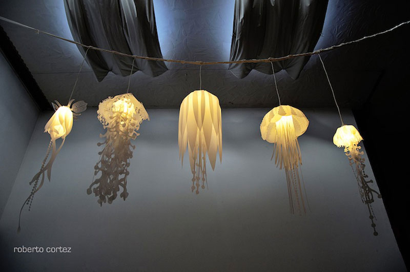5 Medusae Pendant Lamps hanging from the ceiling
