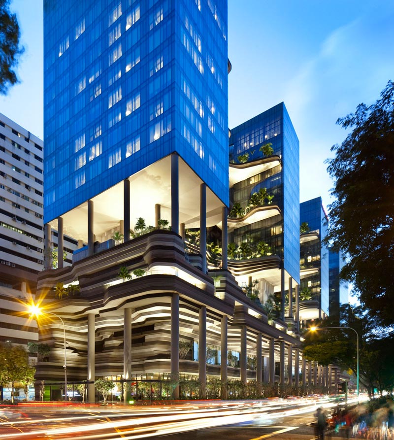 exterior street view of the Parkroyal Singapore