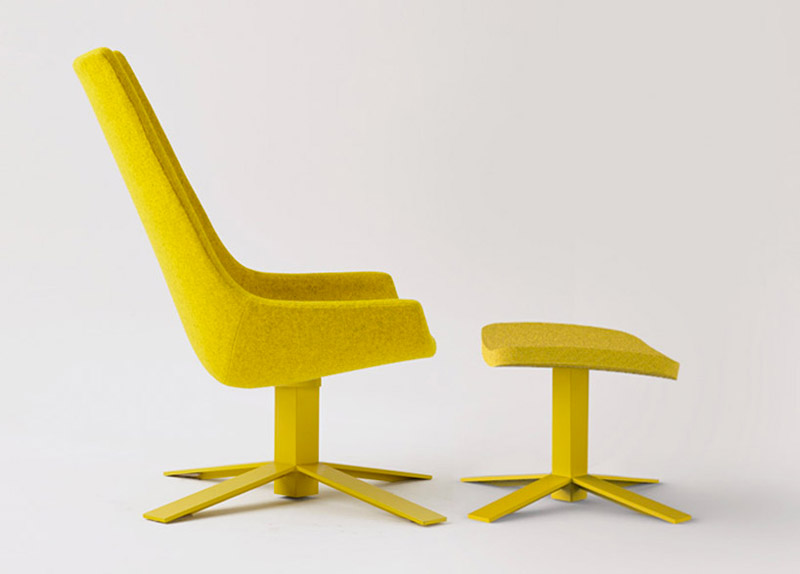 Yellow Windowseat and ottoman designed by Mike and Maaike