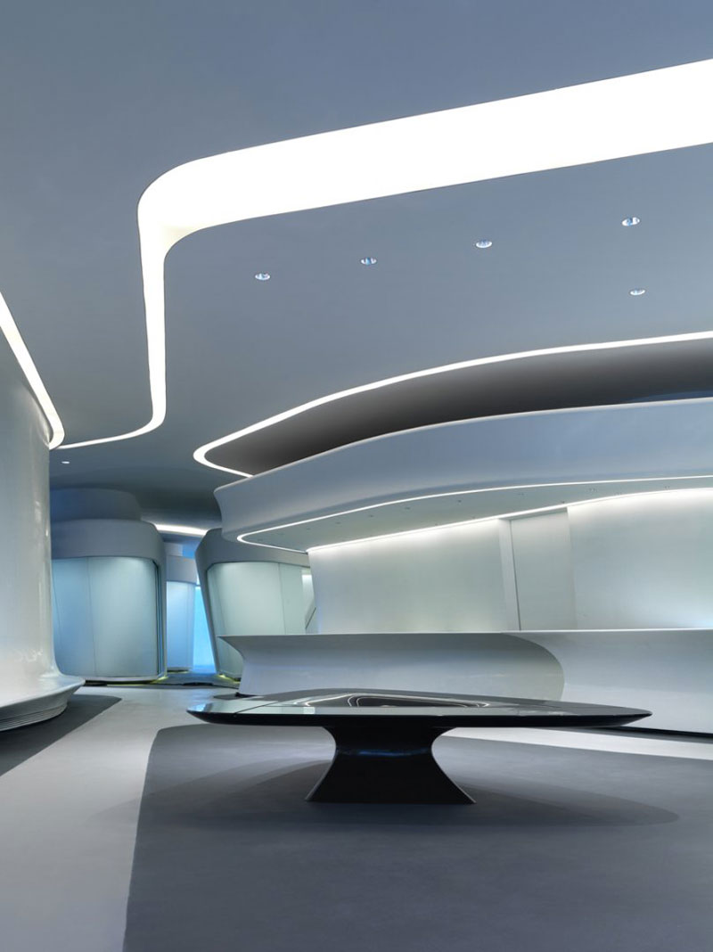 Interior design of the Galaxy SOHO Complex in Beijing designed by Zaha Hadid