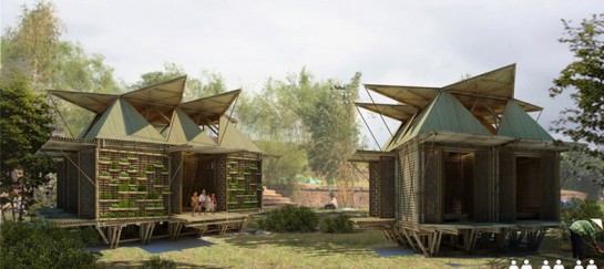 Floating Bamboo Low Cost Houses by H & P Architects