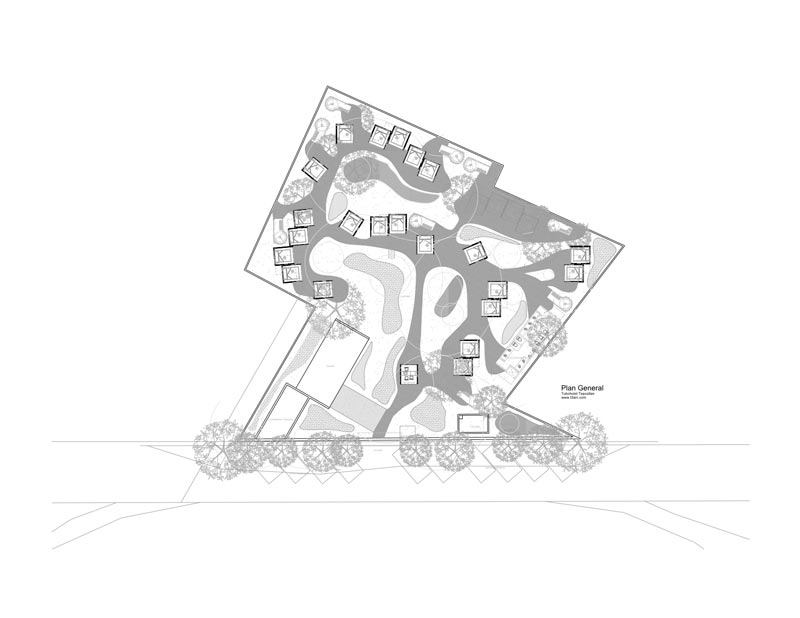 Layout of the area at the Tubo Hotel in Tepoztlan Mexico by T3arc