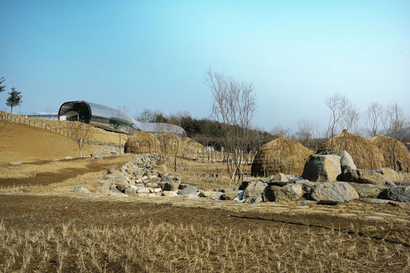 Exterior view of the Jeongok Museum South Korea Prehistory Museum by X-TU Architects