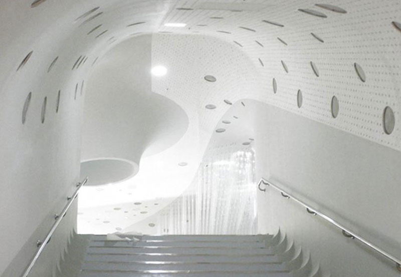 Stairs and white walls at the Jeongok Museum South Korea Prehistory Museum by X-TU Architects