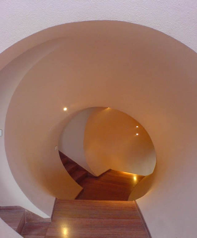 Interior design at the palais bulles, palace of bubbles Pierre Cardin house by antti lovag in Cannes