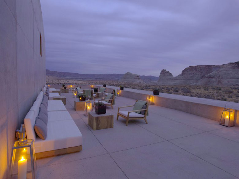 Terrace at the Amangiri Luxury Hotel Resort in Canyon Point Utah