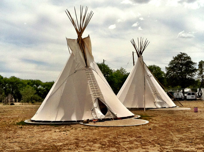 Tipi tent at El Cosmico in Marfa, Texas