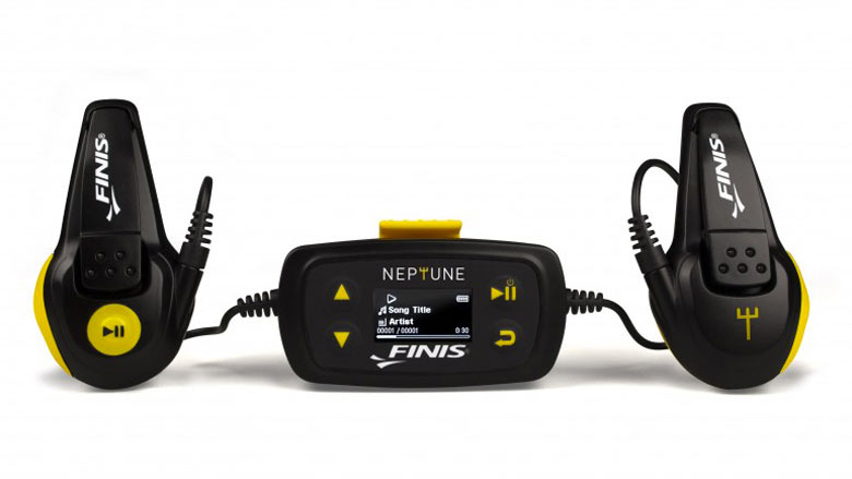 View of the control panel of the FINIS Neptune Waterproof MP3 Player