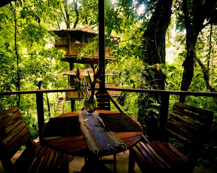 Terrace at the Finca Bellavista Treehouse Community in Costa Rica