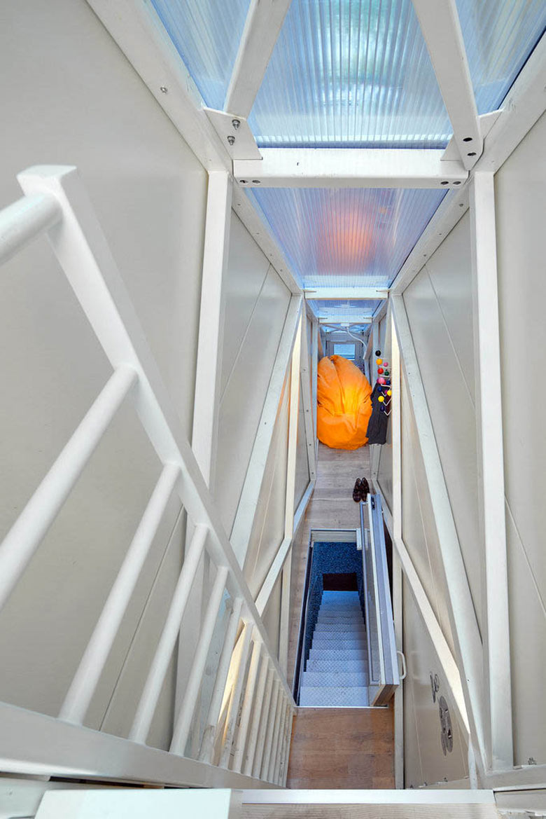 Stairway of the Keret House the World's Narrowest Home in Warsaw by Jakub Szczesny
