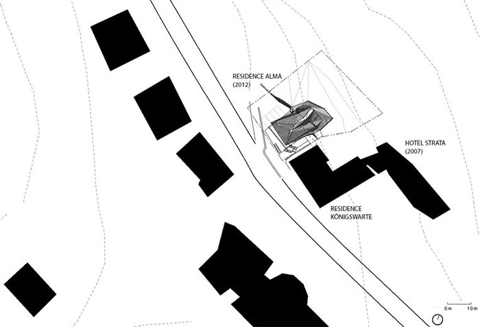 Detailed plan of the landscape around Paramount Alma Residence by Plasma Studio