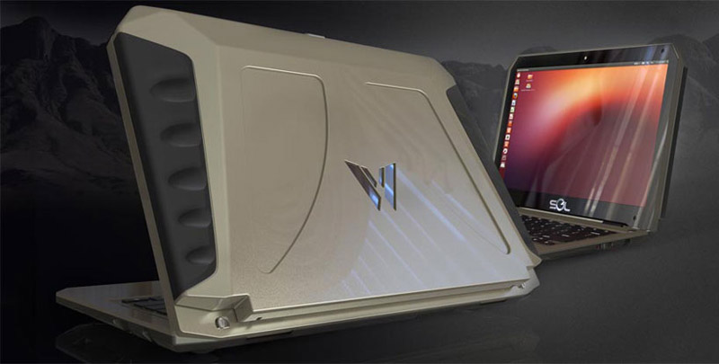 Solid construction of the SOL Solar Powered Laptop using Ubuntu Linux by WeWi