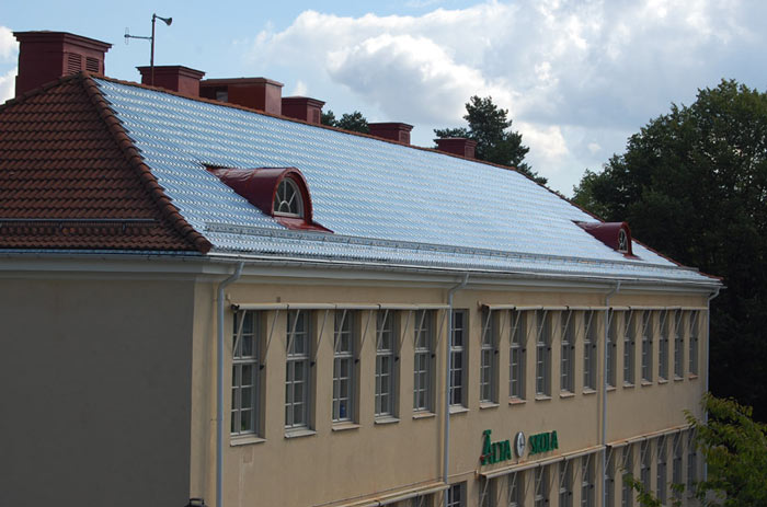Soltech System Solar Roof Panels by Soltech Energy installed on a building's roof
