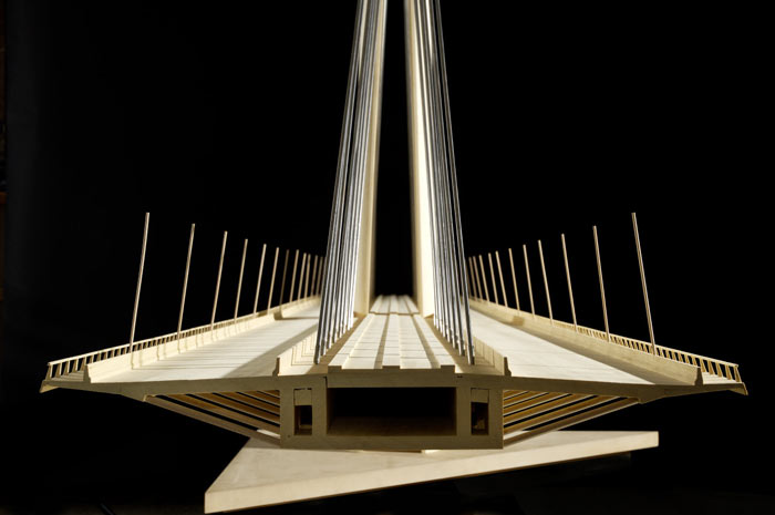 Maquette of the Ada Bridge in Belgrade, Serbia